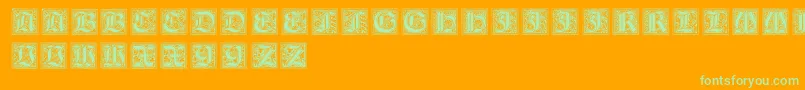 NeugotischeInitialen Font – Green Fonts on Orange Background