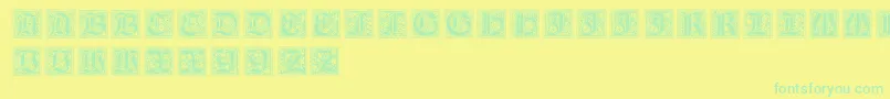 NeugotischeInitialen Font – Green Fonts on Yellow Background