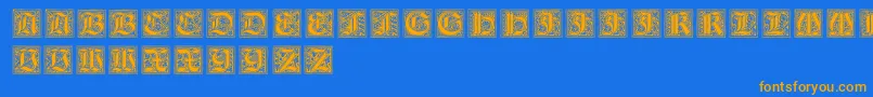 NeugotischeInitialen Font – Orange Fonts on Blue Background