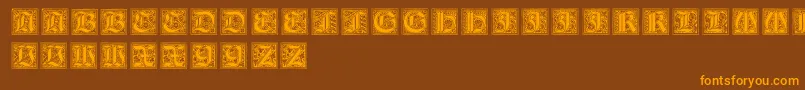 NeugotischeInitialen Font – Orange Fonts on Brown Background