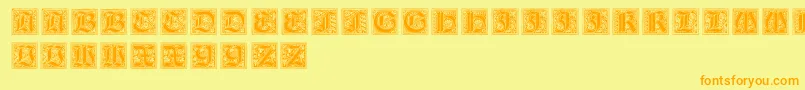 NeugotischeInitialen Font – Orange Fonts on Yellow Background