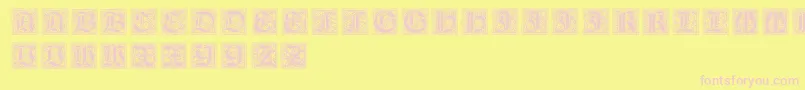 NeugotischeInitialen Font – Pink Fonts on Yellow Background
