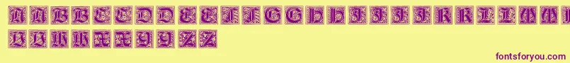 NeugotischeInitialen Font – Purple Fonts on Yellow Background