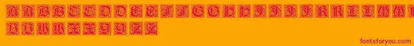 NeugotischeInitialen Font – Red Fonts on Orange Background