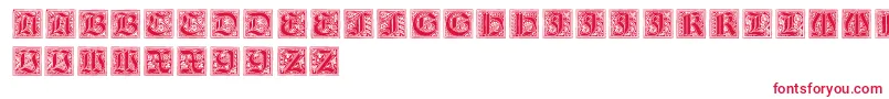 NeugotischeInitialen Font – Red Fonts on White Background