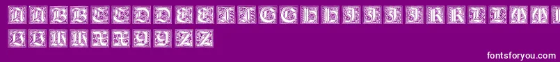 NeugotischeInitialen-fontti – valkoiset fontit violetilla taustalla