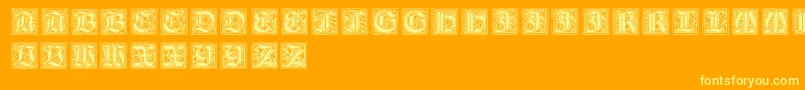 NeugotischeInitialen Font – Yellow Fonts on Orange Background