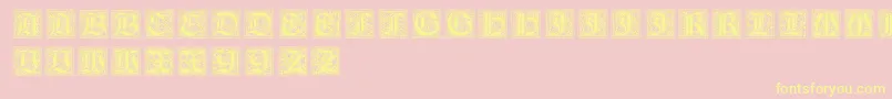 NeugotischeInitialen Font – Yellow Fonts on Pink Background