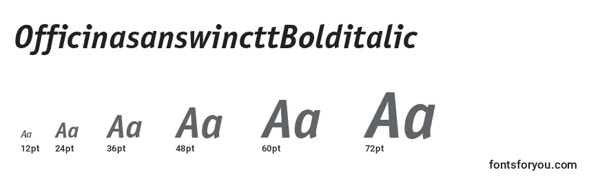 Размеры шрифта OfficinasanswincttBolditalic