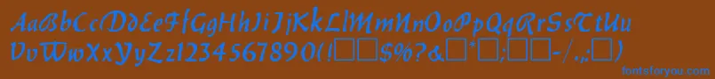 BalthazarRegular Font – Blue Fonts on Brown Background
