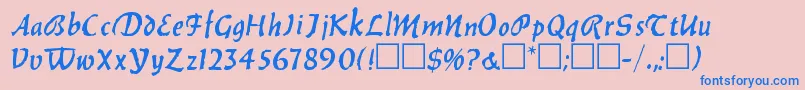 BalthazarRegular Font – Blue Fonts on Pink Background