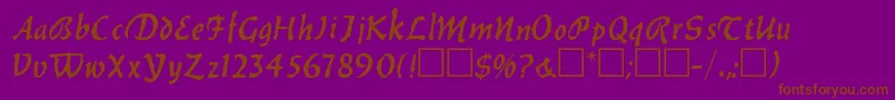 BalthazarRegular-Schriftart – Braune Schriften auf violettem Hintergrund