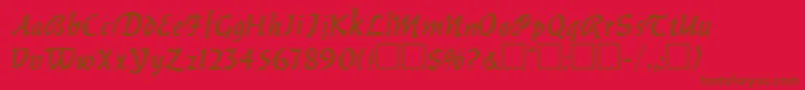 BalthazarRegular Font – Brown Fonts on Red Background
