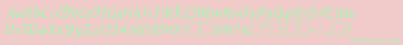 BalthazarRegular Font – Green Fonts on Pink Background