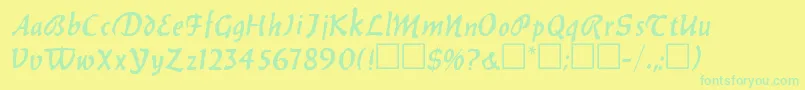 BalthazarRegular Font – Green Fonts on Yellow Background