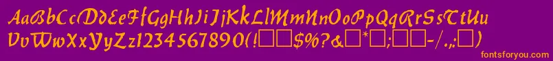 BalthazarRegular Font – Orange Fonts on Purple Background