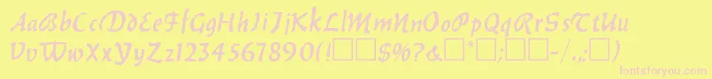 BalthazarRegular Font – Pink Fonts on Yellow Background