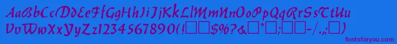 BalthazarRegular Font – Purple Fonts on Blue Background