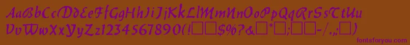 BalthazarRegular Font – Purple Fonts on Brown Background