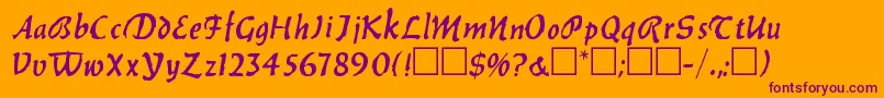 BalthazarRegular Font – Purple Fonts on Orange Background