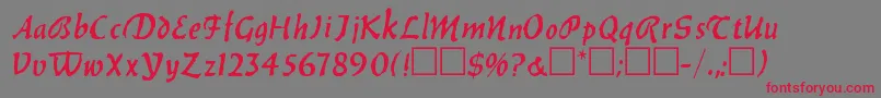 BalthazarRegular Font – Red Fonts on Gray Background