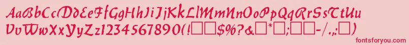 BalthazarRegular Font – Red Fonts on Pink Background
