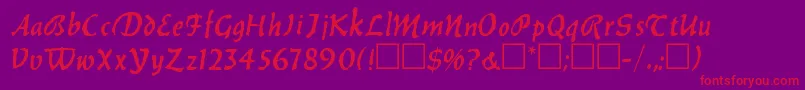 BalthazarRegular Font – Red Fonts on Purple Background