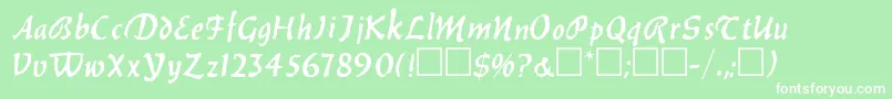 フォントBalthazarRegular – 緑の背景に白い文字
