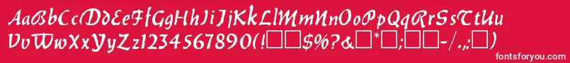 フォントBalthazarRegular – 赤い背景に白い文字