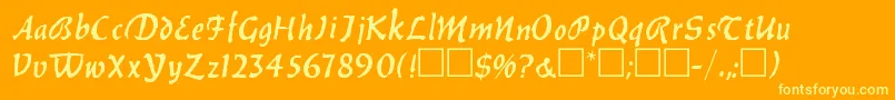 BalthazarRegular Font – Yellow Fonts on Orange Background