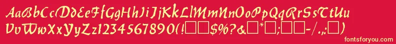 BalthazarRegular Font – Yellow Fonts on Red Background