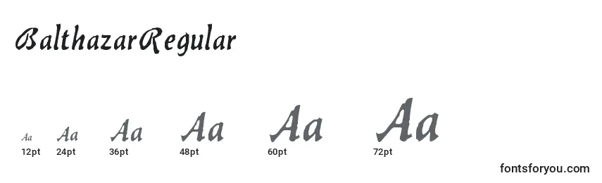 Размеры шрифта BalthazarRegular