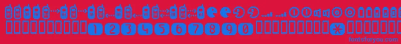 Cellpic Font – Blue Fonts on Red Background