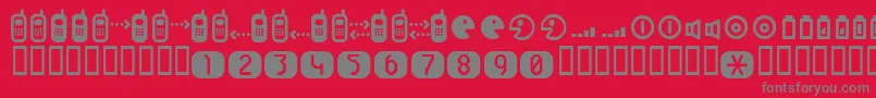 フォントCellpic – 赤い背景に灰色の文字