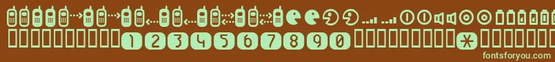 Cellpic-fontti – vihreät fontit ruskealla taustalla