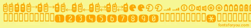 Cellpic Font – Orange Fonts on Yellow Background
