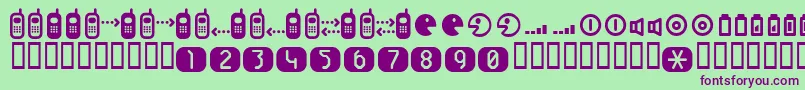 Cellpic Font – Purple Fonts on Green Background