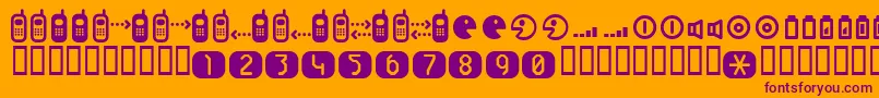 Cellpic Font – Purple Fonts on Orange Background