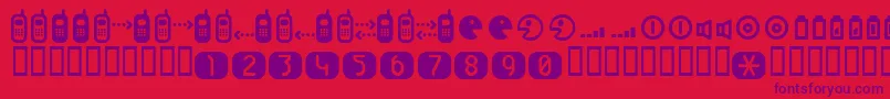 Cellpic Font – Purple Fonts on Red Background