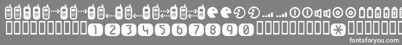 Cellpic-Schriftart – Weiße Schriften auf grauem Hintergrund