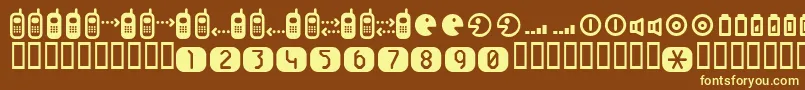 Cellpic-fontti – keltaiset fontit ruskealla taustalla