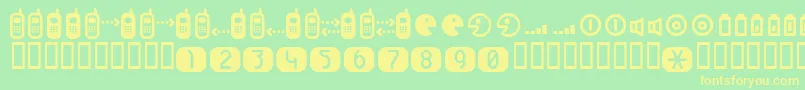 Cellpic Font – Yellow Fonts on Green Background