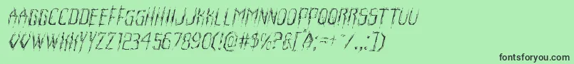 More about Horroroidlightital Font Horroroidlightital Font – Black Fonts on Green Background