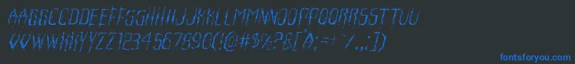 More about Horroroidlightital Font Horroroidlightital Font – Blue Fonts on Black Background