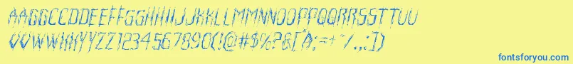 Horroroidlightital Font – Blue Fonts on Yellow Background