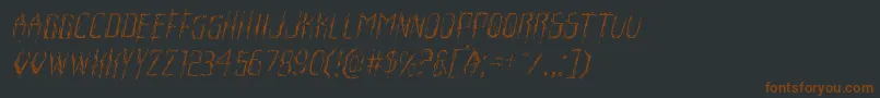 Подробнее о шрифте Horroroidlightital Шрифт Horroroidlightital – коричневые шрифты на чёрном фоне
