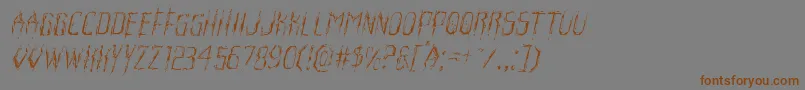 Horroroidlightital Font – Brown Fonts on Gray Background
