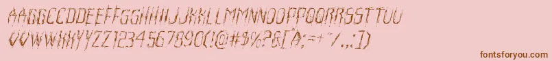 Horroroidlightital-Schriftart – Braune Schriften auf rosa Hintergrund