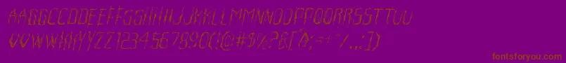 Horroroidlightital Font – Brown Fonts on Purple Background