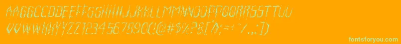 Horroroidlightital Font – Green Fonts on Orange Background